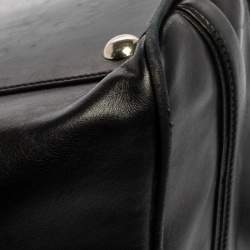 Pre Owned Montblanc Black Leather Weekender Duffel Bag