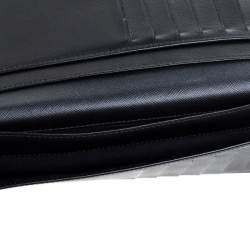 Pre Owned Montblanc Black Coated Canvas and Leather Signature Continental Wallet