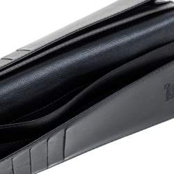Pre Owned Montblanc Black Coated Canvas and Leather Signature Continental Wallet