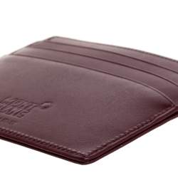 مملوكة مسبقًا Montblanc Maroon Leather Meisterstück 6CC Card Holder 
