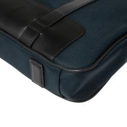 Pre Owned Montblanc Blue/Black Nylon and Leather Nightflight Document Case