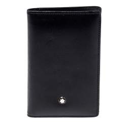 Pre Owned Montblanc Black Leather Meisterstuck Business Card Holder