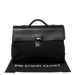 مملوكة مسبقًا Montblanc Black Fabric and Leather Double Gusset Nightflight Briefcase