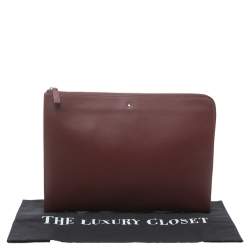 Montblanc Maroon Leather Meisterstuck Zip Portfolio