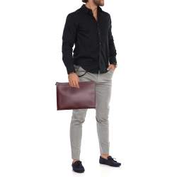 Montblanc Maroon Leather Meisterstuck Zip Portfolio