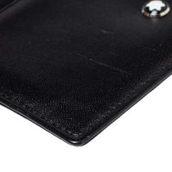 Pre Owned حافظة بطاقات مون بلان ميستيرستوك 6 بطاقات إئتمان جلد أسود 