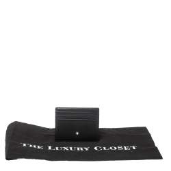 Pre Owned حافظة بطاقات مون بلان ميستيرستوك 6 بطاقات إئتمان جلد أسود 