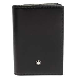 Pre Owned Montblanc Black Leather Meisterstück Business Card Holder