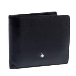 Pre Owned Montblanc Black Leather Meisterstuck Bifold Wallet