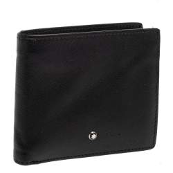 Pre Owned محفظة مون بلان سارتوريال جلد أسود ثنائية الطي