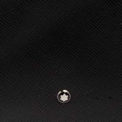 Pre Owned محفظة مون بلان سارتوريال جلد أسود ثنائية الطي