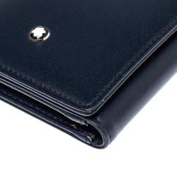 مملوكة مسبقًا محفظة مون بلان طيه ثلاثية ميسترس جلد كحلية