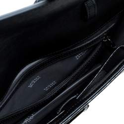 Montblanc Black Leather Westside Flap Wristlet Clutch