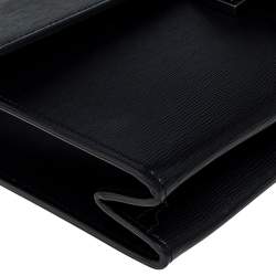 Montblanc Black Leather Westside Flap Wristlet Clutch