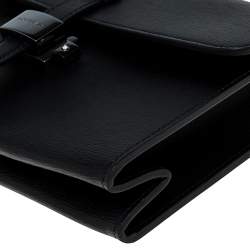 Montblanc Black Leather Westside Flap Wristlet Clutch