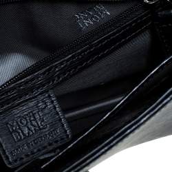 Montblanc Black Leather Westside Flap Wristlet Clutch