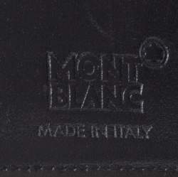 مملوكة مسبقًا محفظة مون بلان ميستيرستوك 6 بطاقات ائتمان و مشبك نقود جلد أسود