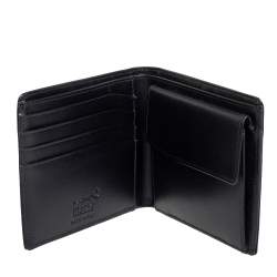 مملوكة مسبقًا محفظة مون بلان ميستيرستوك ثنائية الطيه جلد أسود