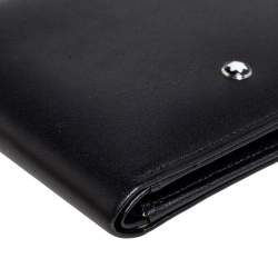 مملوكة مسبقًا محفظة مون بلان ميستيرستوك ثنائية الطيه جلد أسود