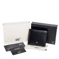 مملوكة مسبقًا محفظة مون بلان ميستيرستوك ثنائية الطيه جلد أسود