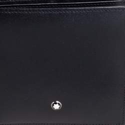 مملوكة مسبقًا محفظة مون بلان ميستيرستوك ثنائية الطيه جلد أسود