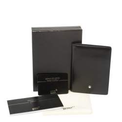 مملوكة مسبقًا حافظة بطاقات مون بلان طية جلد سوداء 