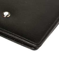 مملوكة مسبقًا حافظة بطاقات مون بلان طية جلد سوداء 