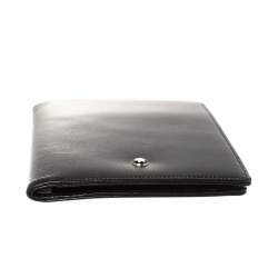 مملوكة مسبقًا حافظة بطاقات مون بلان طية جلد سوداء 