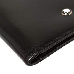 مملوكة مسبقًا حافظة بطاقات مون بلان طية جلد سوداء 