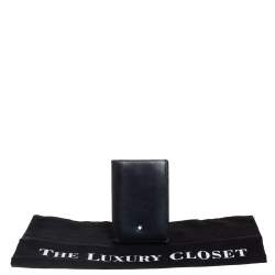 Pre Owned Montblanc Black Leather Meisterstuck Business Card Holder