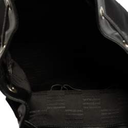Montblanc Black Nylon and Leather Drawstring Flap Backpack