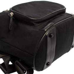 Montblanc Black Nylon and Leather Drawstring Flap Backpack