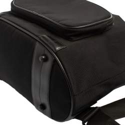 Montblanc Black Nylon and Leather Drawstring Flap Backpack