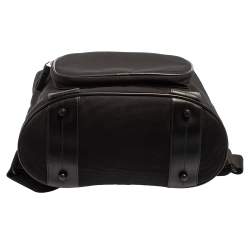 Montblanc Black Nylon and Leather Drawstring Flap Backpack