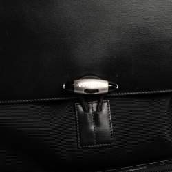 Montblanc Black Nylon and Leather Drawstring Flap Backpack