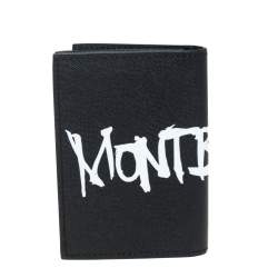 Pre Owned Montblanc Black Leather Sartorial Calligraphy Card Case 
