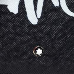 Pre Owned Montblanc Black Leather Sartorial Calligraphy Card Case 