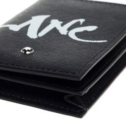 Pre Owned Montblanc Black Leather Sartorial Calligraphy Card Case 