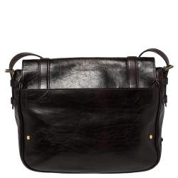 Montblanc Brown Leather Flap Messenger Bag