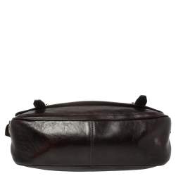 Montblanc Brown Leather Flap Messenger Bag