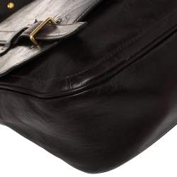 Montblanc Brown Leather Flap Messenger Bag