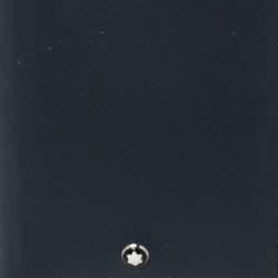 Pre Owned Montblanc Blue/Grey Leather Meisterstück Card Holder