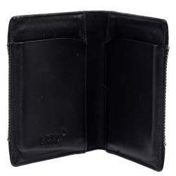 Pre Owned Montblanc Black Canvas and Leather Meisterstuck Business Card Holder