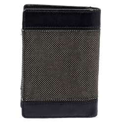 Pre Owned Montblanc Black Canvas and Leather Meisterstuck Business Card Holder