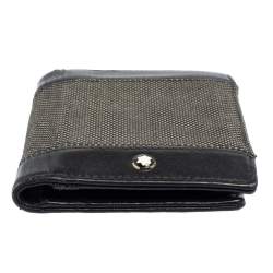 Pre Owned Montblanc Black Canvas and Leather Meisterstuck Business Card Holder