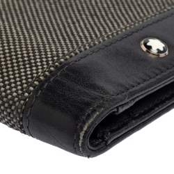 Pre Owned Montblanc Black Canvas and Leather Meisterstuck Business Card Holder