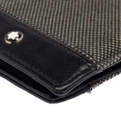 Pre Owned Montblanc Black Canvas and Leather Meisterstuck Business Card Holder