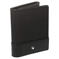 Pre Owned Montblanc Black Nylon and Leather Trifold Wallet