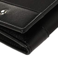 Pre Owned Montblanc Black Nylon and Leather Trifold Wallet