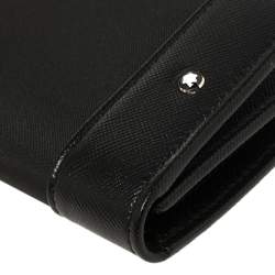 Pre Owned Montblanc Black Nylon and Leather Trifold Wallet